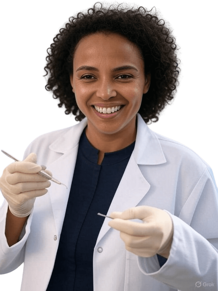 Healthy gums examination by dental professional